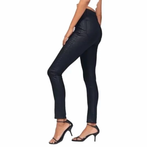 Abercrombie & Fitch Curve Love High Rise Super Skinny Ankle Coated Black Size 26 - Picture 1 of 12